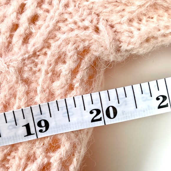 J. Crew Balloon Sleeve Cable Knit Peach Pink Alpaca Wool Blend Sweater Womens XL - Picture 8 of 14